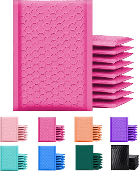 Yens® 500#000 Poly Bubble Padded Envelopes Mailers 4X7 -Hot Pink