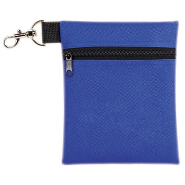 Metal clip Zippered pouch Material: Poly 600D Royal Blue