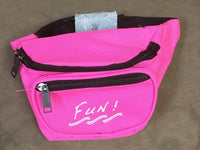 Yens 3 Zippered Fanny Pack w/Fun Logo, FN-03F (Neon Pink)