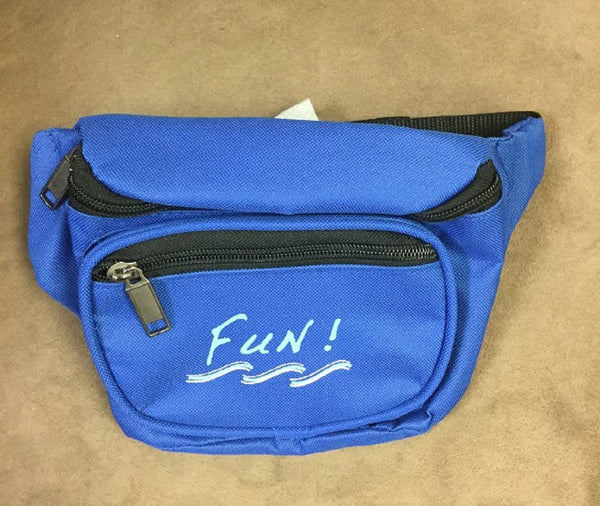 Yens 3 Zippered Fanny Pack w/Fun Logo, FN-03F (Royal Blue)