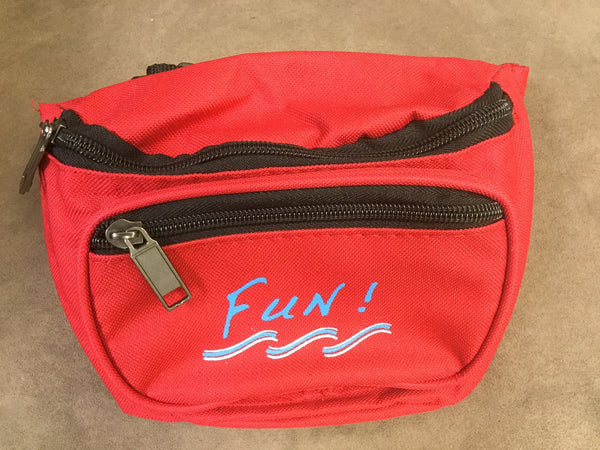 Yens 3 Zippered Fanny Pack w/Fun Logo, FN-03F (Red)