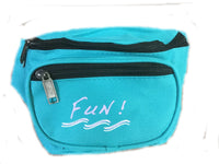Yens 3 Zippered Fanny Pack w/Fun Logo, FN-03F (Teal)