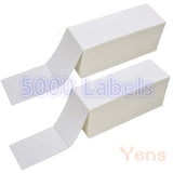 Yens Fanfold 4" x 6" Direct Thermal Labels, 5000 Labels Total, for Thermal Printers
