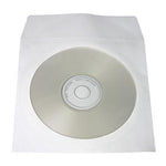 100 pcs CD DVD White Paper Sleeves with Clear Window