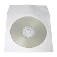 1000 pcs CD DVD White Paper Sleeves with Clear Window
